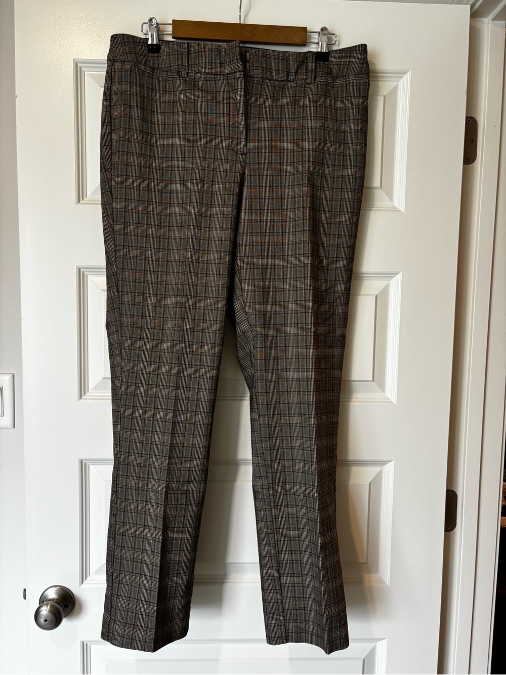 Lane Bryant Men's Plaid Dress Pants in Brown and Gray